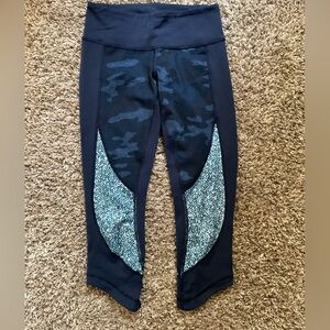 Lululemon Athletica Black and Blue Patterned Leggings